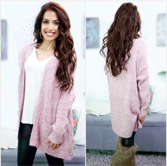 Pink Oversized Cardigan Sweater - Picture 5 of 10